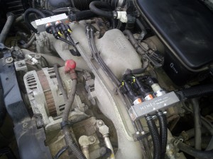 BRC Sequent 32 dujų įranga montuojama į Subaru Legacy 2.5 Servise 007